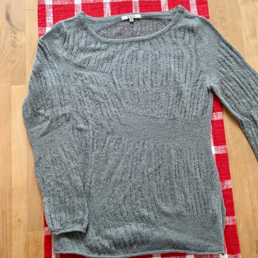BB Dakota Grey mixed knit sweater